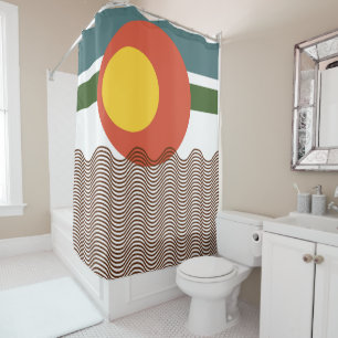 Abstract Sundown Shower Curtain