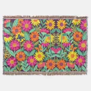 Abstract Sunflower Butterfly Blankets
