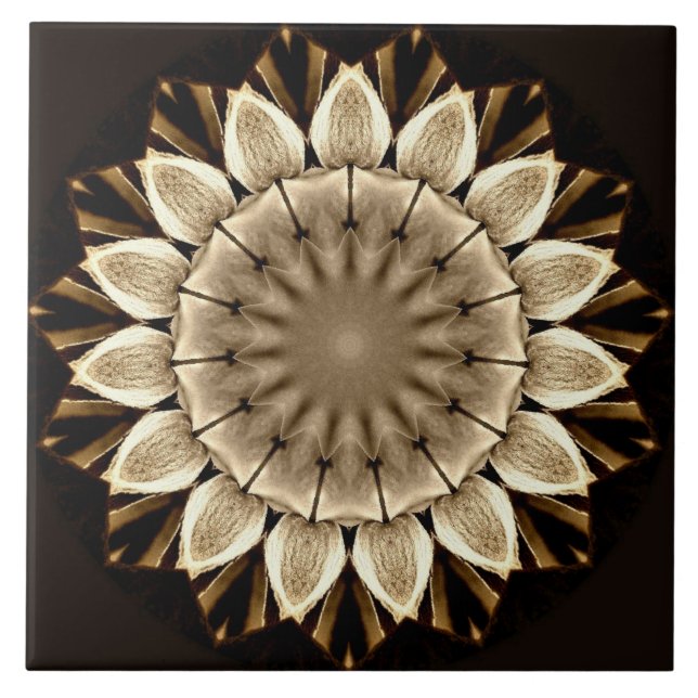 Abstract sunflower decorative design tile (Front)