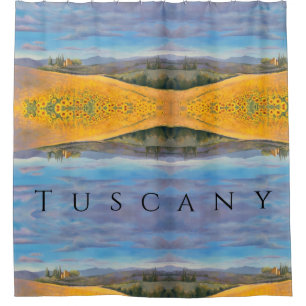 Abstract Sunflower Field Painting  Tuscany Shower Curtain