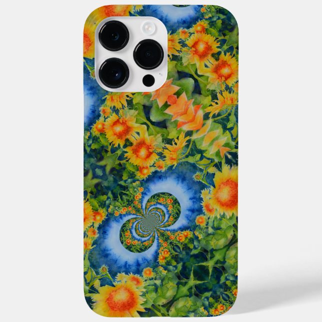 Abstract sunflower field | retro floral    Case-Mate iPhone case (Back)