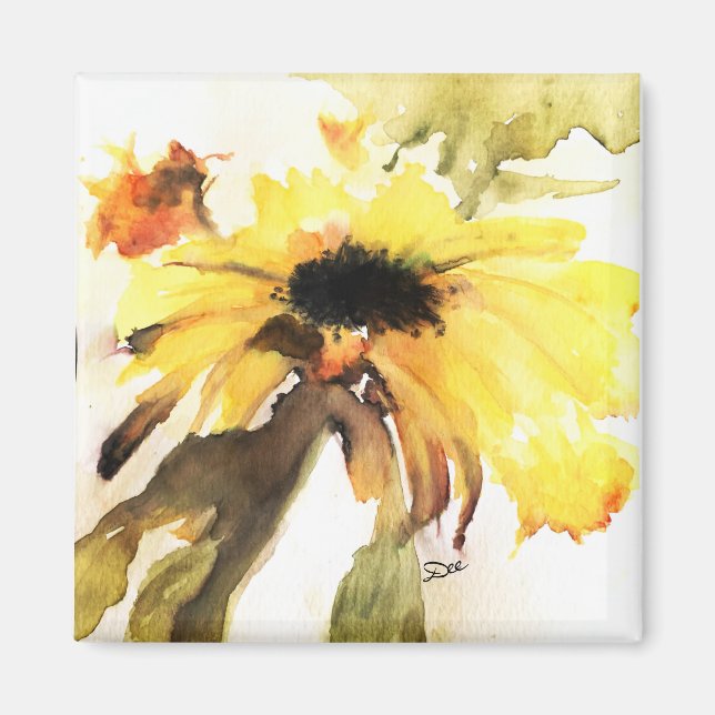 Abstract Sunflower Magnet  (Front)