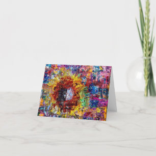 Abstract Sunflower Note Card