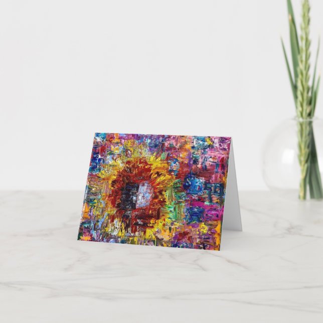 Abstract Sunflower Note Card (Front)