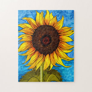 Abstract Sunflower Painting Jigsaw Puzzle