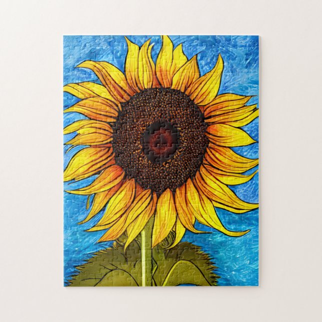 Abstract Sunflower Painting Jigsaw Puzzle (Vertical)