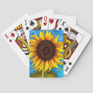 Abstract Sunflower Painting Playing Cards