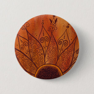 Abstract Sunflower Pattern 6 Cm Round Badge