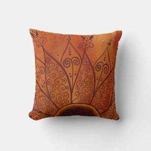 Abstract Sunflower Pattern Cushion