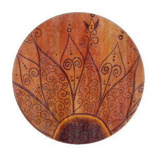 Abstract Sunflower Pattern Cutting Board