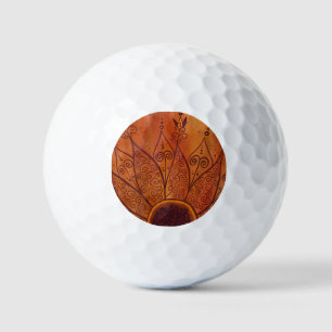 Abstract Sunflower Pattern Golf Balls