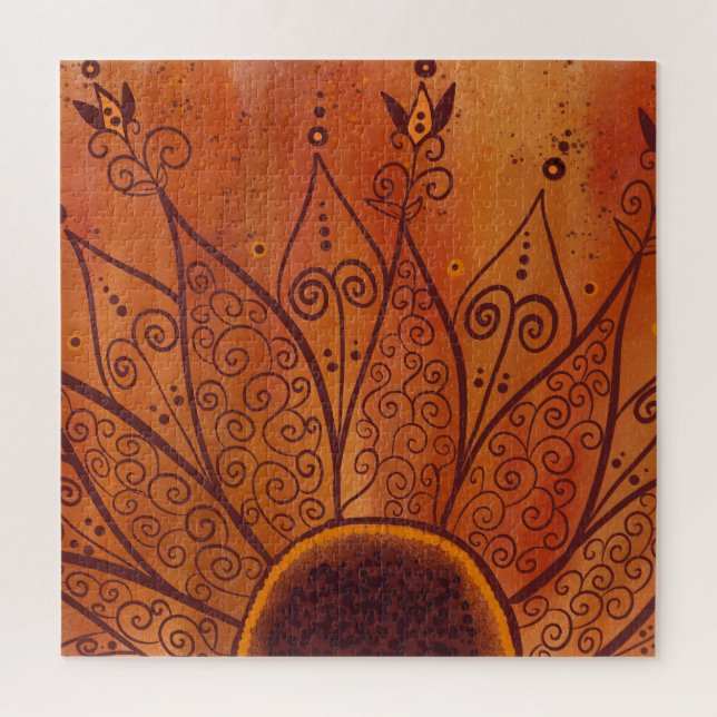 Abstract Sunflower Pattern Jigsaw Puzzle (Vertical)