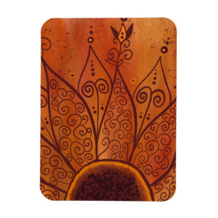 Abstract Sunflower Pattern Magnet