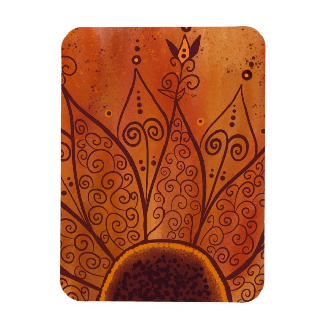 Abstract Sunflower Pattern Magnet (Vertical)