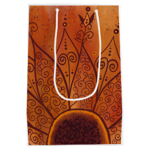 Abstract Sunflower Pattern Medium Gift Bag