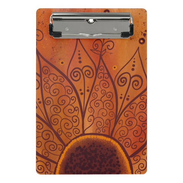 Abstract Sunflower Pattern Mini Clipboard (Front)