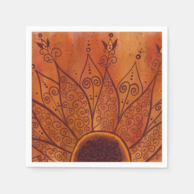 Abstract Sunflower Pattern Napkin (Front)