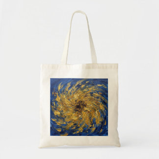 Abstract Sunflower Swirl Van Gogh Style Blue Art Tote Bag