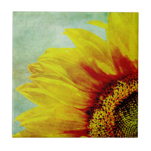 Abstract Sunflower Tile