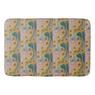 Abstract Sunflowers Bath Mat
