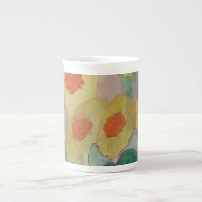 Abstract Sunflowers Bone China Mug (Front)