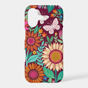 Abstract Sunflowers Butterflies iPhone Cases