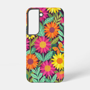 Abstract Sunflowers & Butterflies Samsung Cases