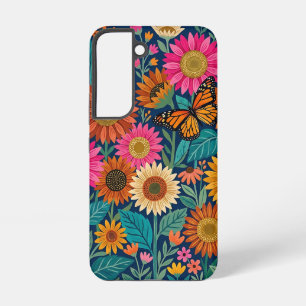 Abstract Sunflowers Butterfly Samsung Cases