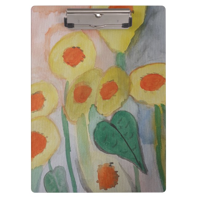 Abstract Sunflowers Clipboard (Front)