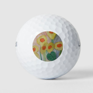 Abstract Sunflowers Golf Balls