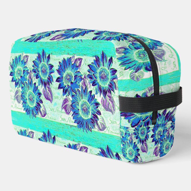 Abstract Sunflowers in shades of blue Dopp Kit (Left Corner)