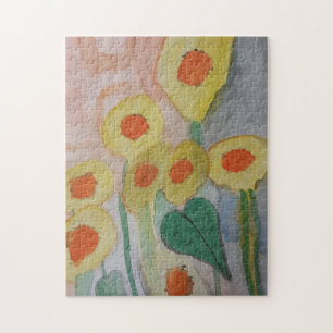 Abstract Sunflowers Jigsaw Puzzle