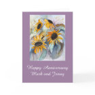 Abstract Sunflowers Personalised Anniversary