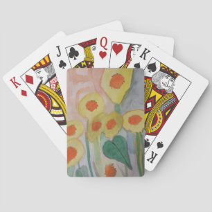 Abstract Sunflowers Playing Cards