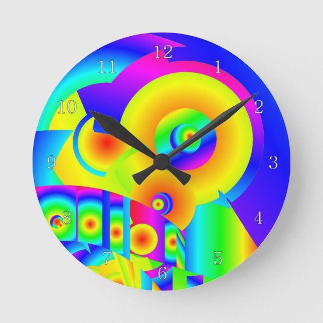 Abstract Sunflowers  Round Clock (Front)