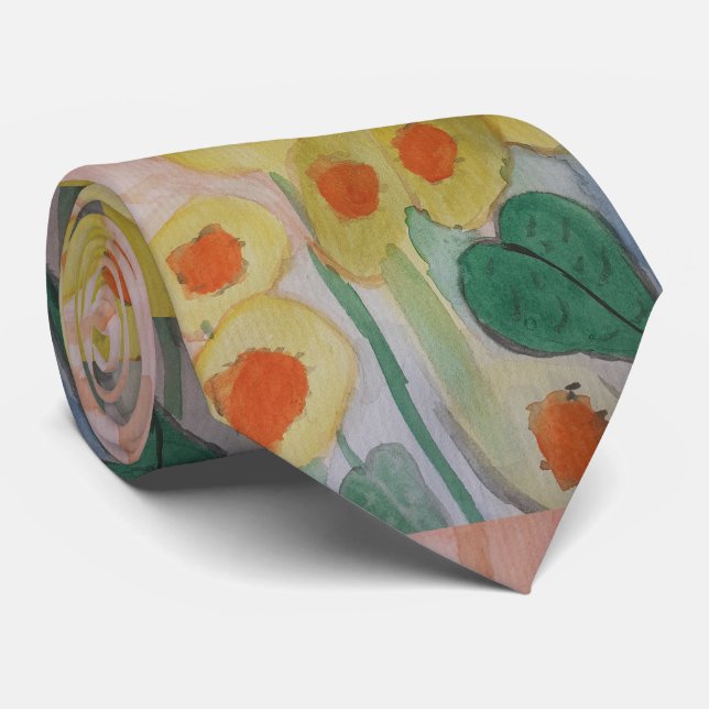 Abstract Sunflowers Tie (Rolled)