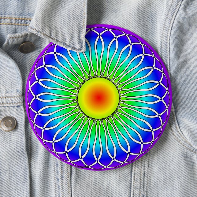 Abstract Sunrise 6 Cm Round Badge (In Situ)