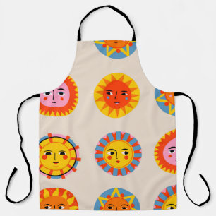 Abstract suns: ethnic seamless pattern. apron