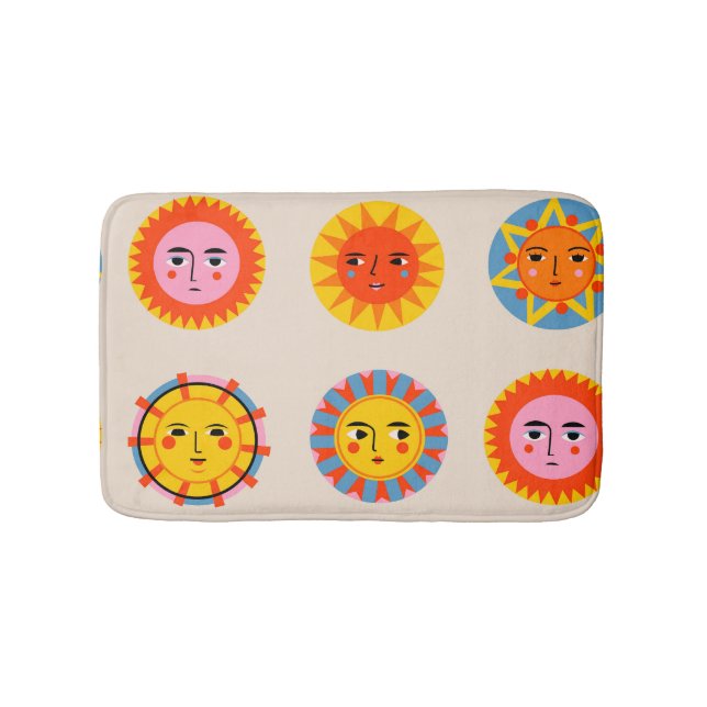 Abstract suns: ethnic seamless pattern. bath mat (Front)