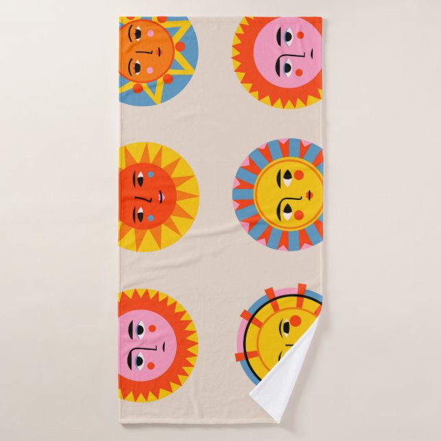 Abstract suns: ethnic seamless pattern. bath towel (Bath Towel)