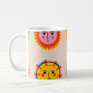 Abstract suns: ethnic seamless pattern. coffee mug