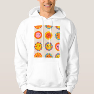 Abstract suns: ethnic seamless pattern. hoodie