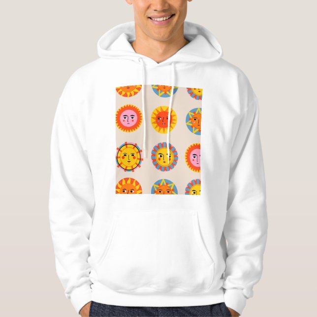 Abstract suns: ethnic seamless pattern. hoodie (Front)