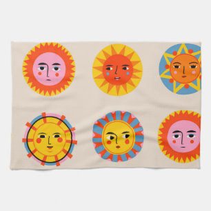 Abstract suns: ethnic seamless pattern. tea towel