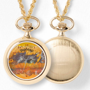 Abstract Sunset 0612 Necklace Watch