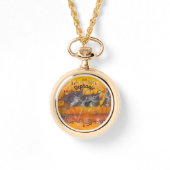Abstract Sunset 0612 Necklace Watch (Front)