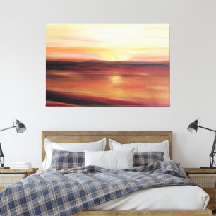 Abstract Sunset Art Contemporary Modern Canvas Print