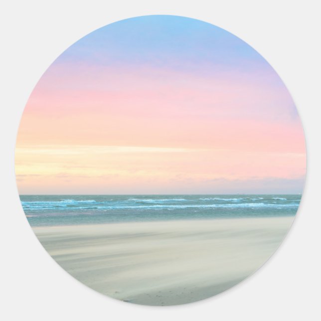 Abstract sunset at the beach in the Hague Classic Round Sticker (Front)