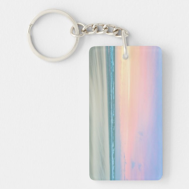 Abstract sunset at the beach in the Hague Key Ring (Front)