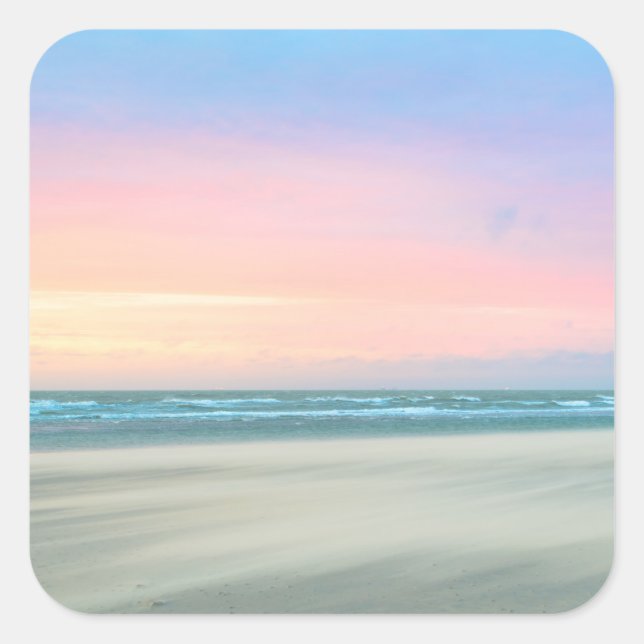 Abstract sunset at the beach in the Hague Square Sticker (Front)